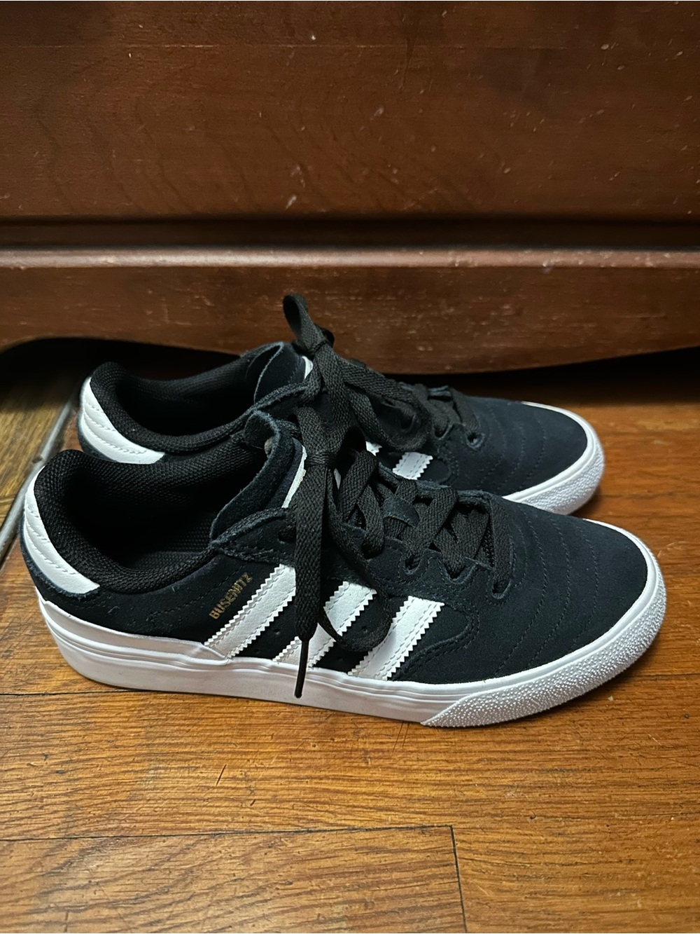 Adidas Busenitz black suede skateboarding sneakers